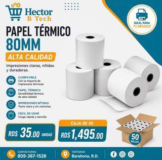 Papel térmico 80mm (Punto de venta)