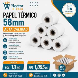 Papel térmico de verifone 58mm