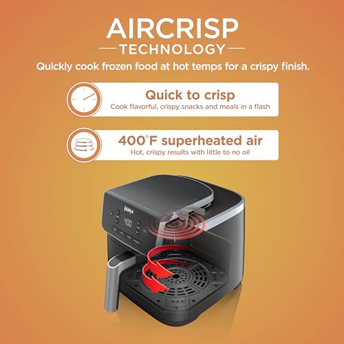 5 Qt. Black Stainless Steel Air Fryer Pro with Air Fry Roast Reheat and Dehydrate