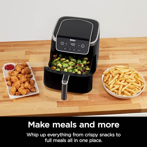 5 Qt. Black Stainless Steel Air Fryer Pro with Air Fry Roast Reheat and Dehydrate