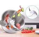 Picadora Electrica 2 L, 400 W, Triburadora De Alimentos Con 4 Cuchillas De Acero Inocidante, 2 Niveles De Velocidad. Sokany
