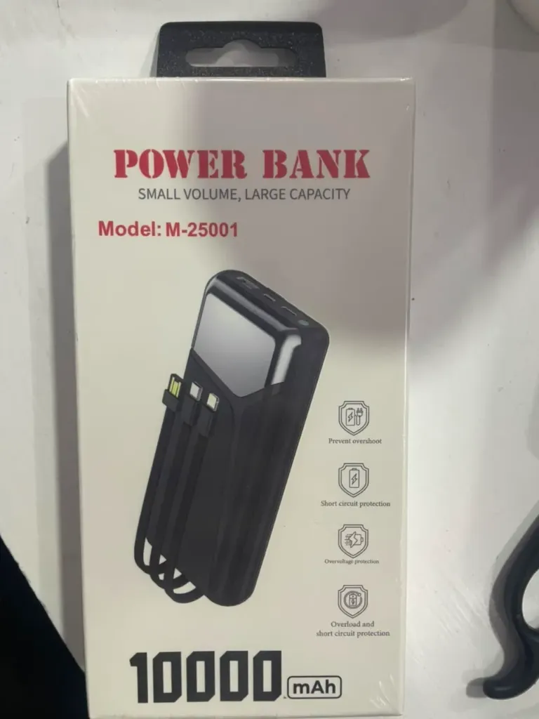 POWER BANK SMALL VOLUME, LARGE CAPACITY, Model:M-25001+10000mAh