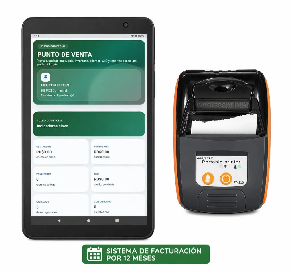 COMBO-Tablet 8 pulgada Qlink + Impresora + sistema