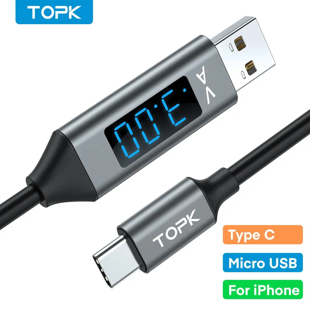 TOPK Micro USB Cable USB Type C Cable 3A 