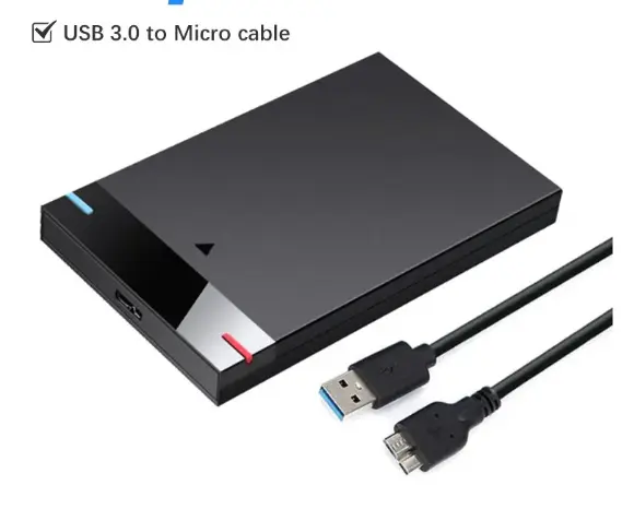 HDD Case 2.5 Inch Micro B USB 3.0Type-C Cable External Hard Drive 