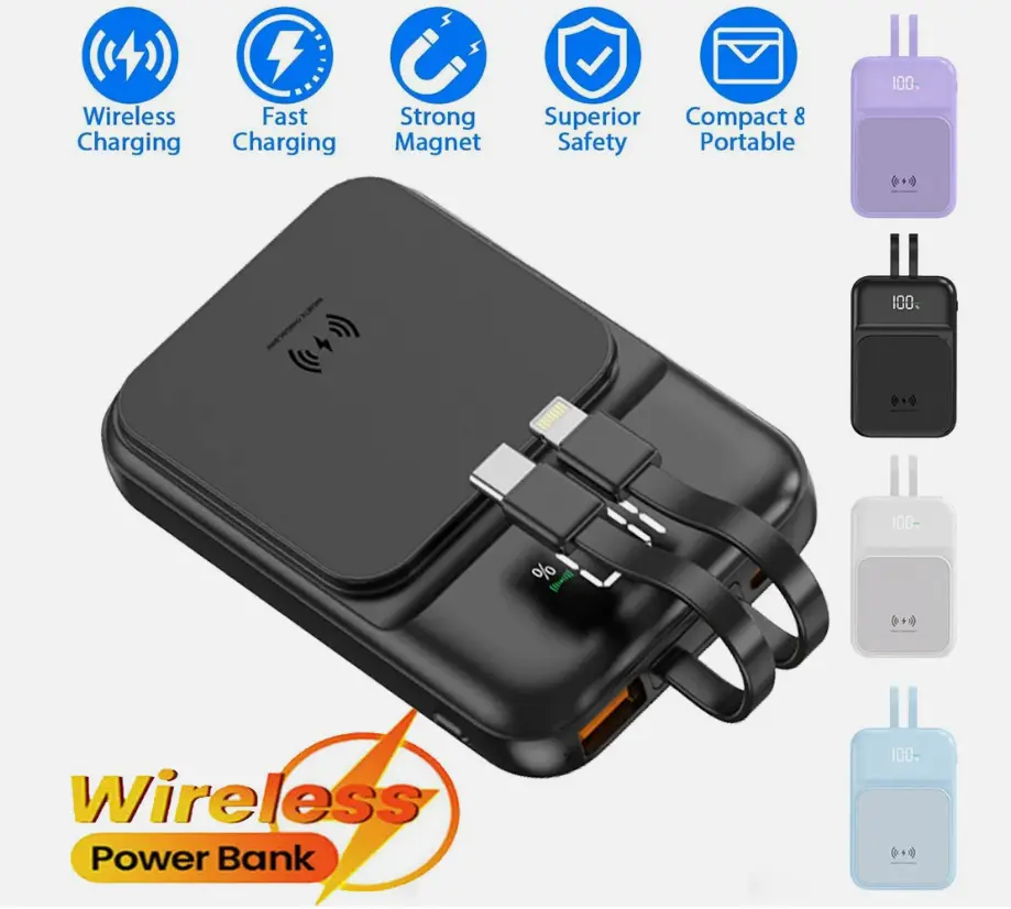 1000000mAh Magnetic Power Bank MagSafe Wireless Battery Pack For iPhone 15 14 13 