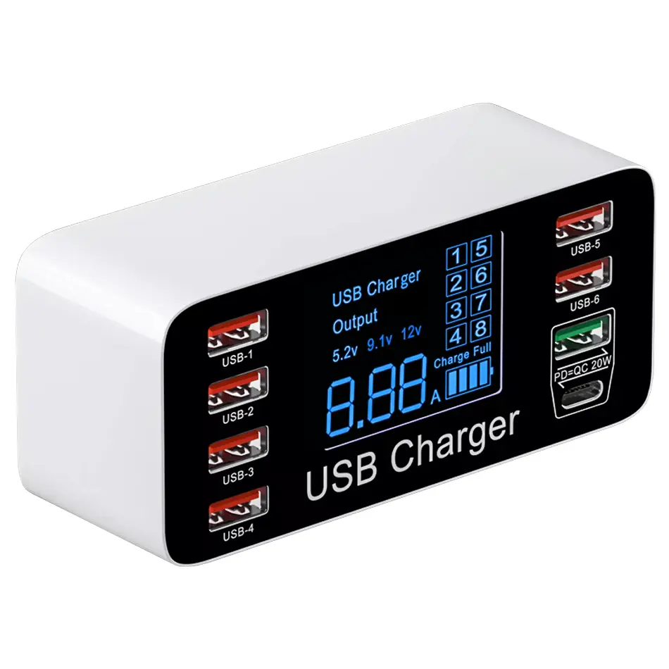 8 Port Smart Led Display Charger 