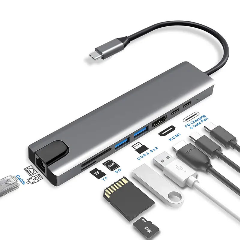 Adaptador USB 8 en 1 
