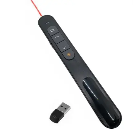 Bolígrafo de giro de página láser rojo inalámbrico, 2,4G, RF, Control remoto 