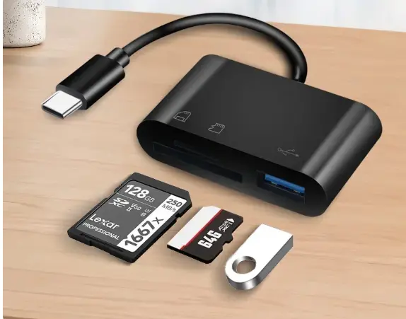 Lector de memoria 3 en 1 Typo C 