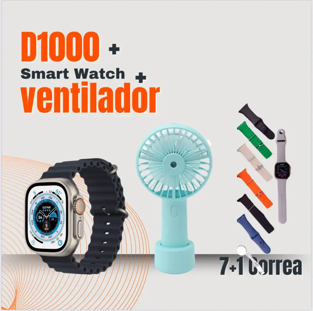 D1000 Smart watch+Abanico