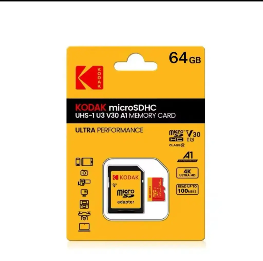 KODAK-tarjeta de memoria roja MicroSD Class10,, 64GB,