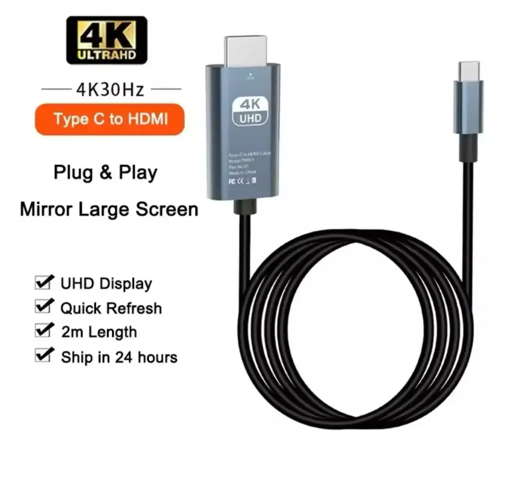 Cable USB C a HDMI 4K 60Hz, adaptador tipo C, Cable convertidor HDTV