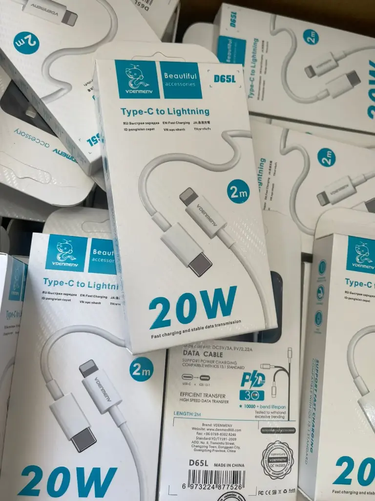 Cable carga rápida 20W 2m typo C to Lightning  