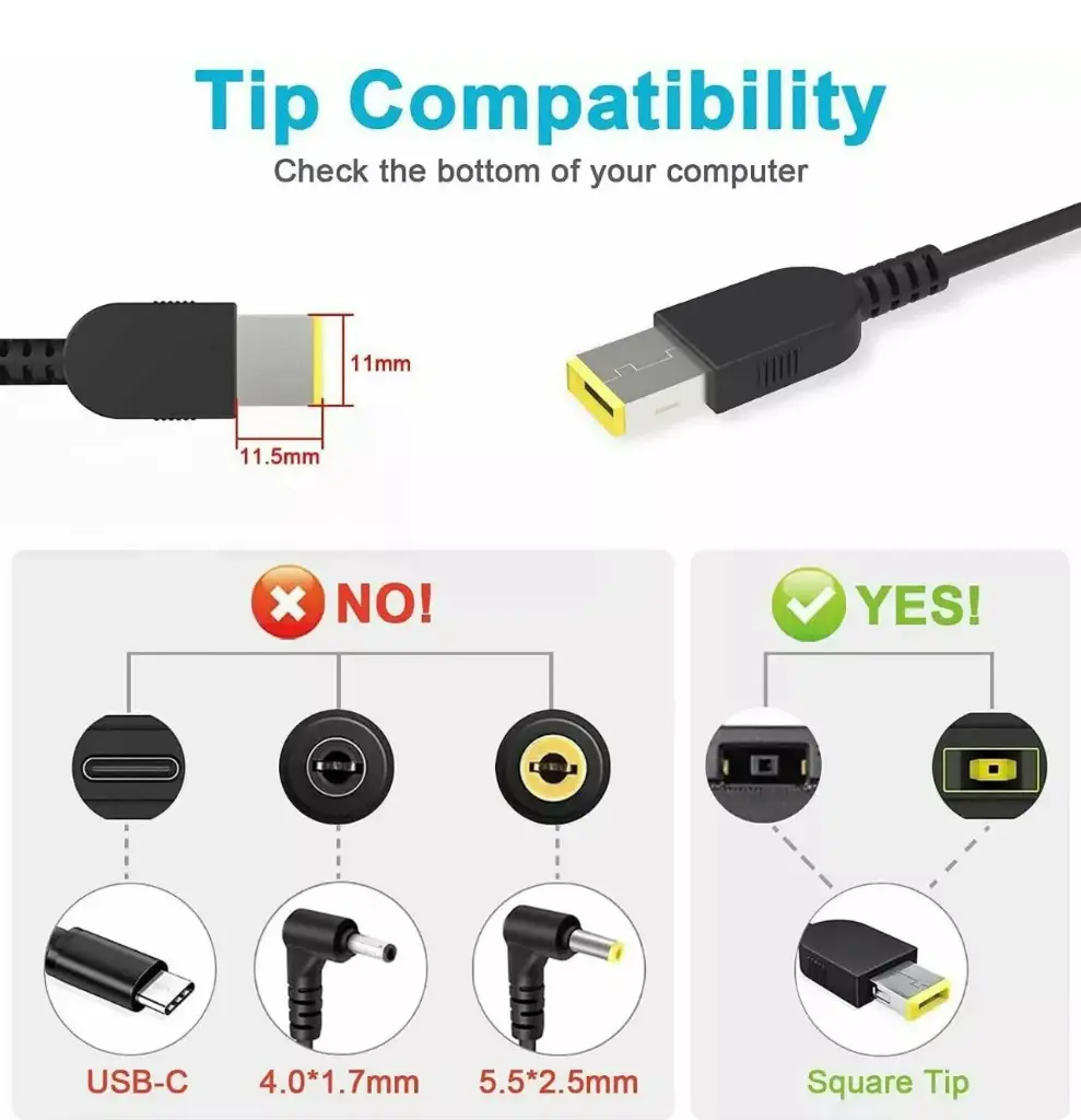 Cargador de la laptop Lenovo 65W 3.25A