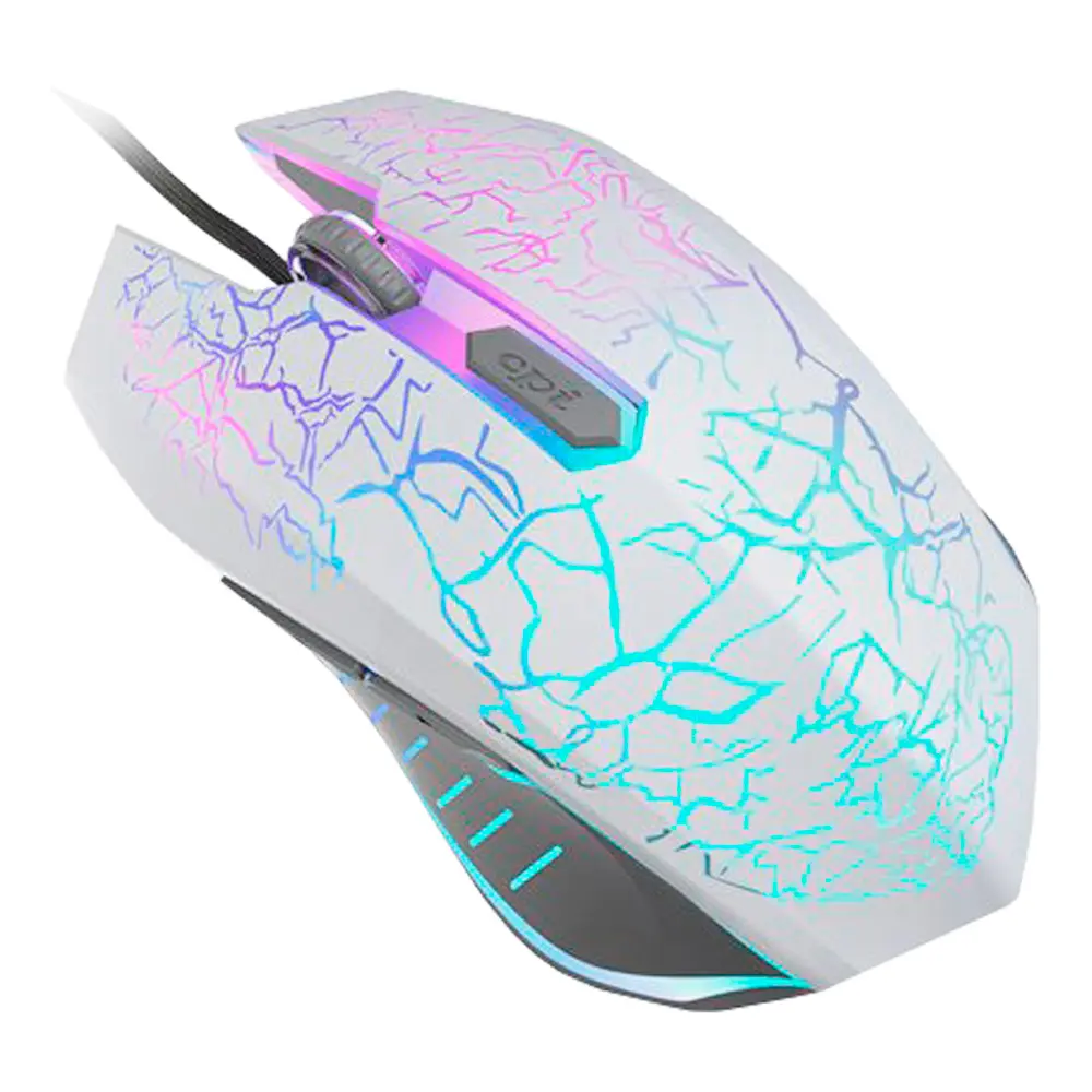 Mouse cableado RGB - Blanco