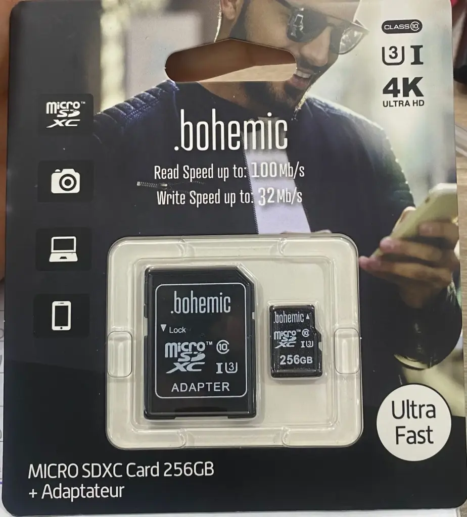 MICRO SDXC Card de 250GB+Adaptateur+ 4K ULTRA HD