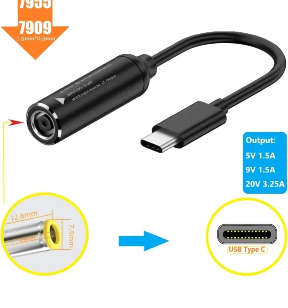 Convertidor de cargador Dell a Typo C