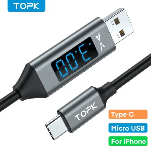 TOPK Micro USB Cable USB Type C Cable 3A 
