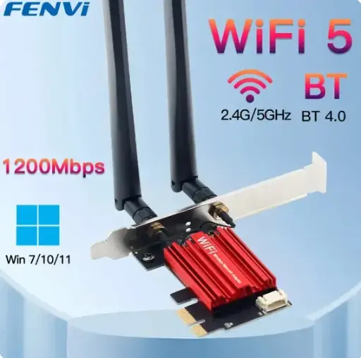 WiFi 5 PCI-E Wireless Adapter AC1200 Network Card Dual Band 2.4G/5GHz 802.11AC 