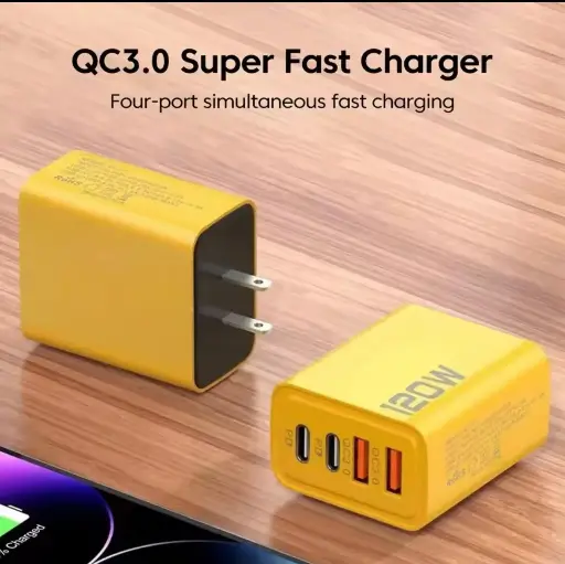 Cargador cargas rápida 120W typo C + USB A