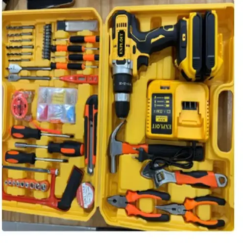 Set de taladro 2 batería 24 piezas amarillo